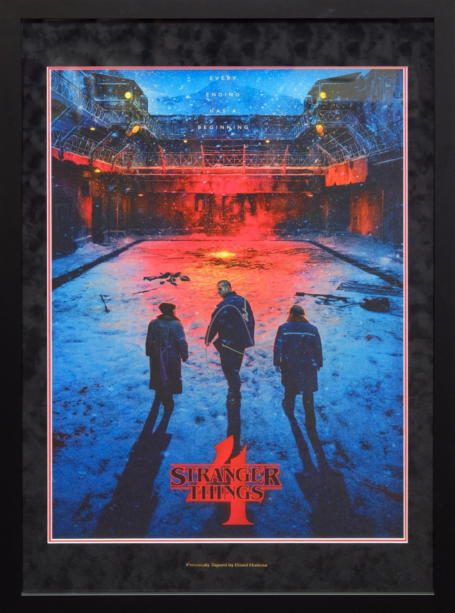 Stranger Things Framed Poster Display Signed by David Harbour - Memorabilia Framers Shop